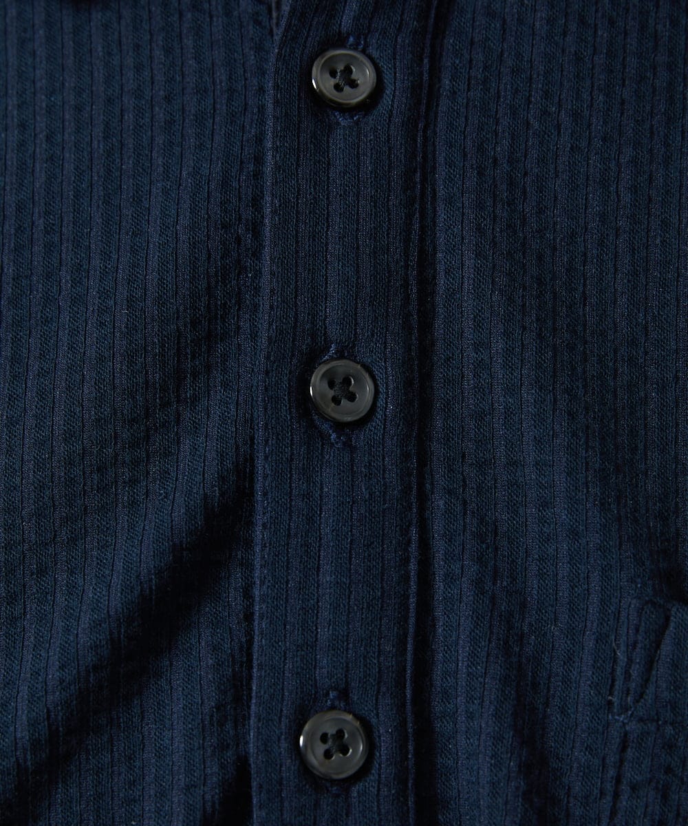 MKKGC32090 MK MICHEL KLEIN HOMME(MKミッシェルクランオム) 【残りわずか/洗える】ストライプサッカーポロシャツ  ネイビー