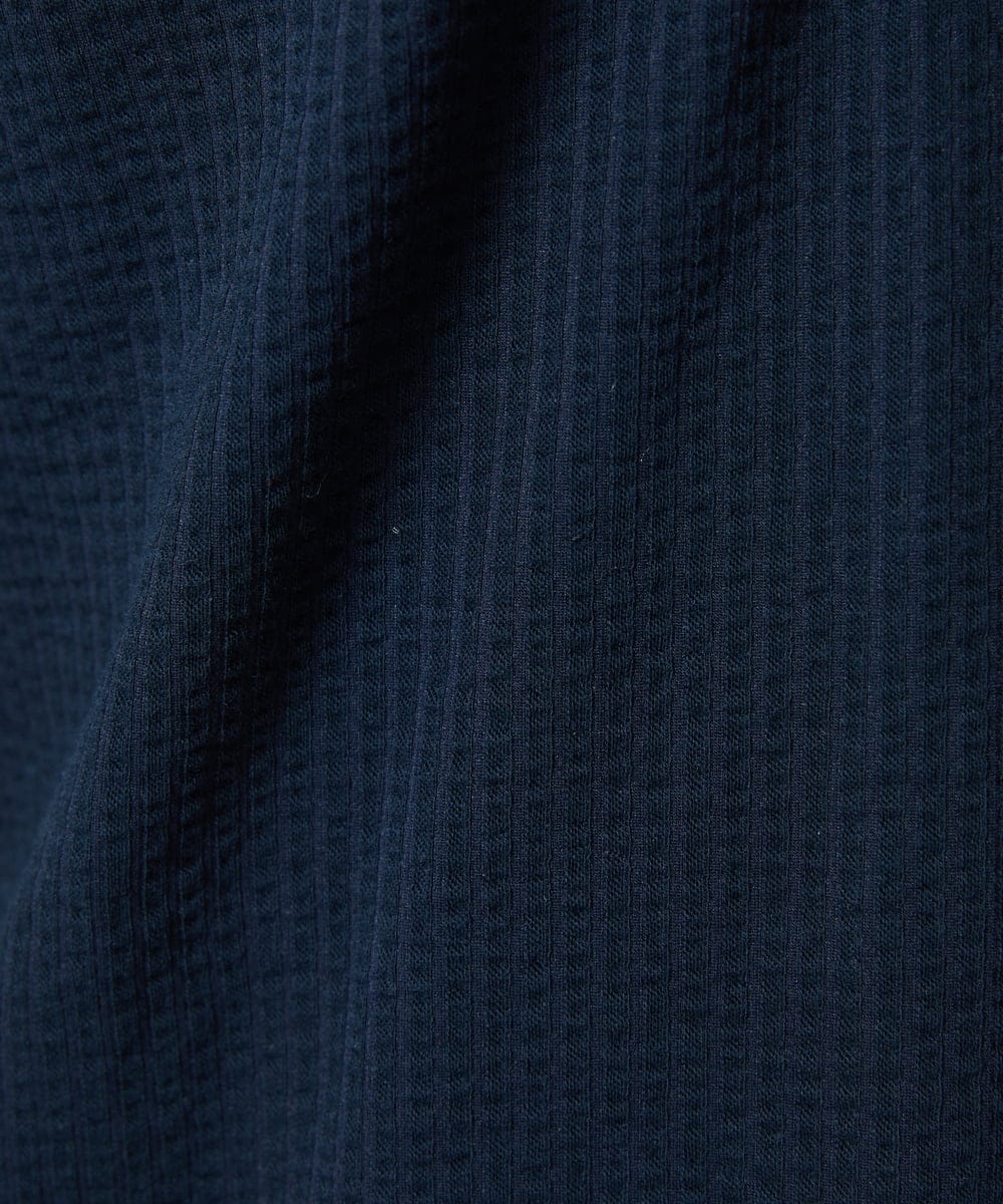 MKKGC32090 MK MICHEL KLEIN HOMME(MKミッシェルクランオム) 【残りわずか/洗える】ストライプサッカーポロシャツ  ネイビー