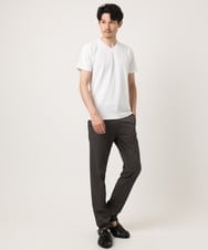 MKKHA72079 MK MICHEL KLEIN HOMME(MKミッシェルクランオム) 【残りわずか／洗える】3ＤストライプテレコＶネックＴシャツ ホワイト