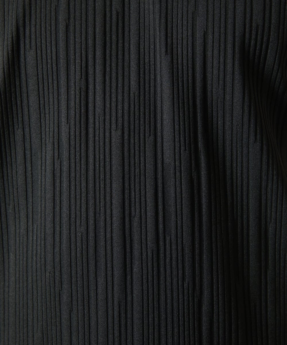MKKHA72079 MK MICHEL KLEIN HOMME(MKミッシェルクランオム) 【残りわずか／洗える】3ＤストライプテレコＶネックＴシャツ ブラック