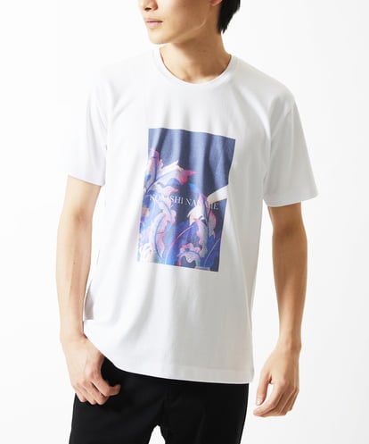 MKKHC29069 MK MICHEL KLEIN HOMME 【こにしななめ / コラボTシャツ】リーフモチーフプリント