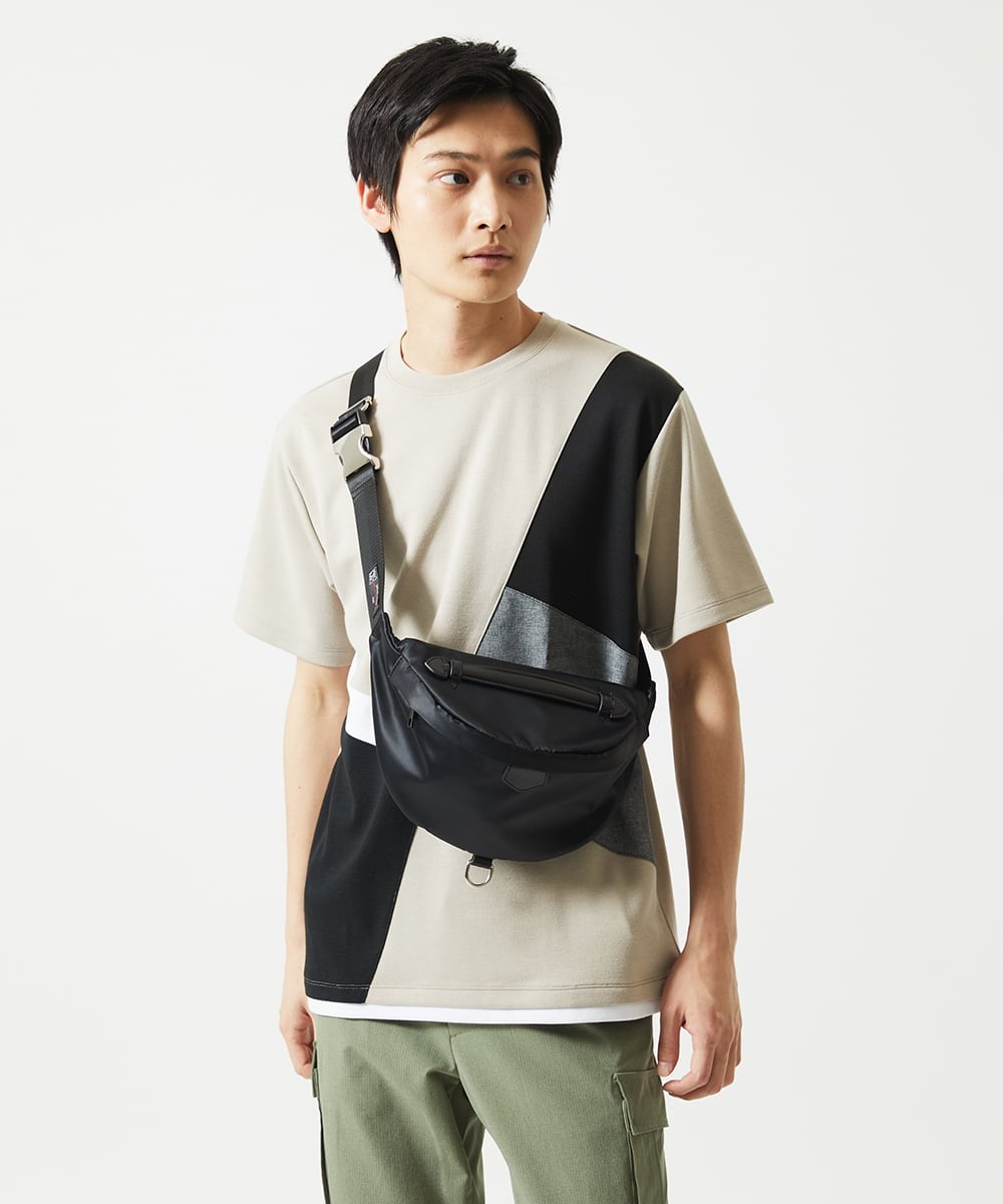 MKKHC80054 MK MICHEL KLEIN HOMME(MKミッシェルクランオム)  【接触冷感】COOLタッチブロックTシャツ  アイボリー
