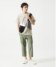 MKKHC80054 MK MICHEL KLEIN HOMME(MKミッシェルクランオム)  【接触冷感】COOLタッチブロックTシャツ  アイボリー