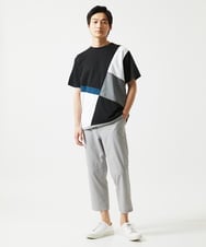 MKKHC80054 MK MICHEL KLEIN HOMME(MKミッシェルクランオム)  【接触冷感】COOLタッチブロックTシャツ  ブラック