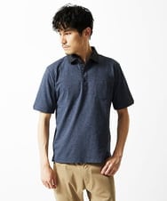 MKKIA53110 MK MICHEL KLEIN HOMME(MKミッシェルクランオム) 【残りわずか】ブラックストライプカラーポロシャツ ネイビー