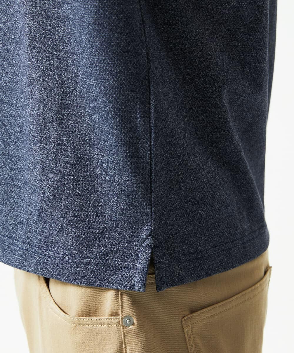MKKIA53110 MK MICHEL KLEIN HOMME(MKミッシェルクランオム) 【残りわずか】ブラックストライプカラーポロシャツ ネイビー