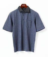 MKKIA53110 MK MICHEL KLEIN HOMME(MKミッシェルクランオム) 【残りわずか】ブラックストライプカラーポロシャツ ネイビー