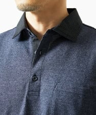 MKKIA53110 MK MICHEL KLEIN HOMME(MKミッシェルクランオム) 【残りわずか】ブラックストライプカラーポロシャツ ネイビー