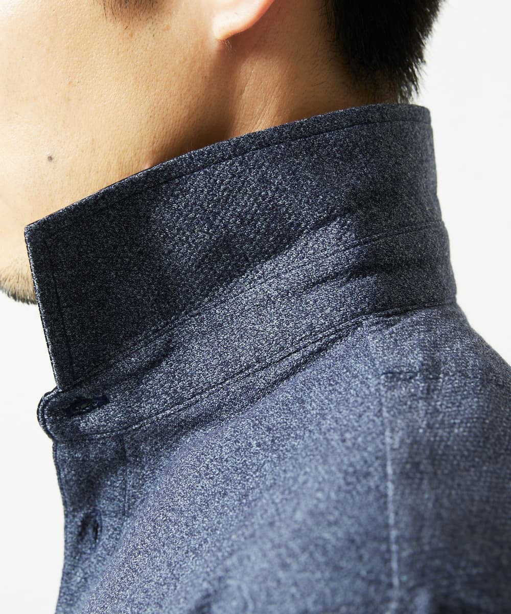MKKIA53110 MK MICHEL KLEIN HOMME(MKミッシェルクランオム) 【残りわずか】ブラックストライプカラーポロシャツ ネイビー