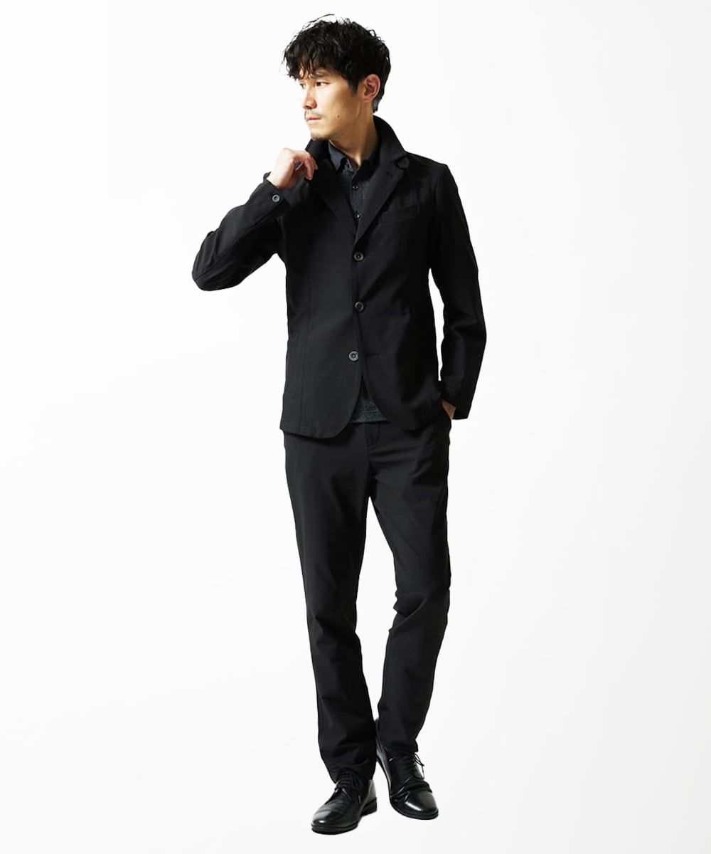 MKKIA53110 MK MICHEL KLEIN HOMME(MKミッシェルクランオム) 【残りわずか】ブラックストライプカラーポロシャツ ブラック