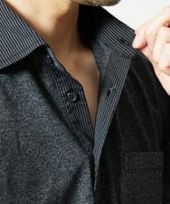 MKKIA53110 MK MICHEL KLEIN HOMME(MKミッシェルクランオム) 【残りわずか】ブラックストライプカラーポロシャツ ブラック