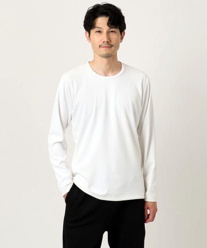 MKKJA17069 MK MICHEL KLEIN HOMME 【洗える】ストライプテレコクルーネックカットソー