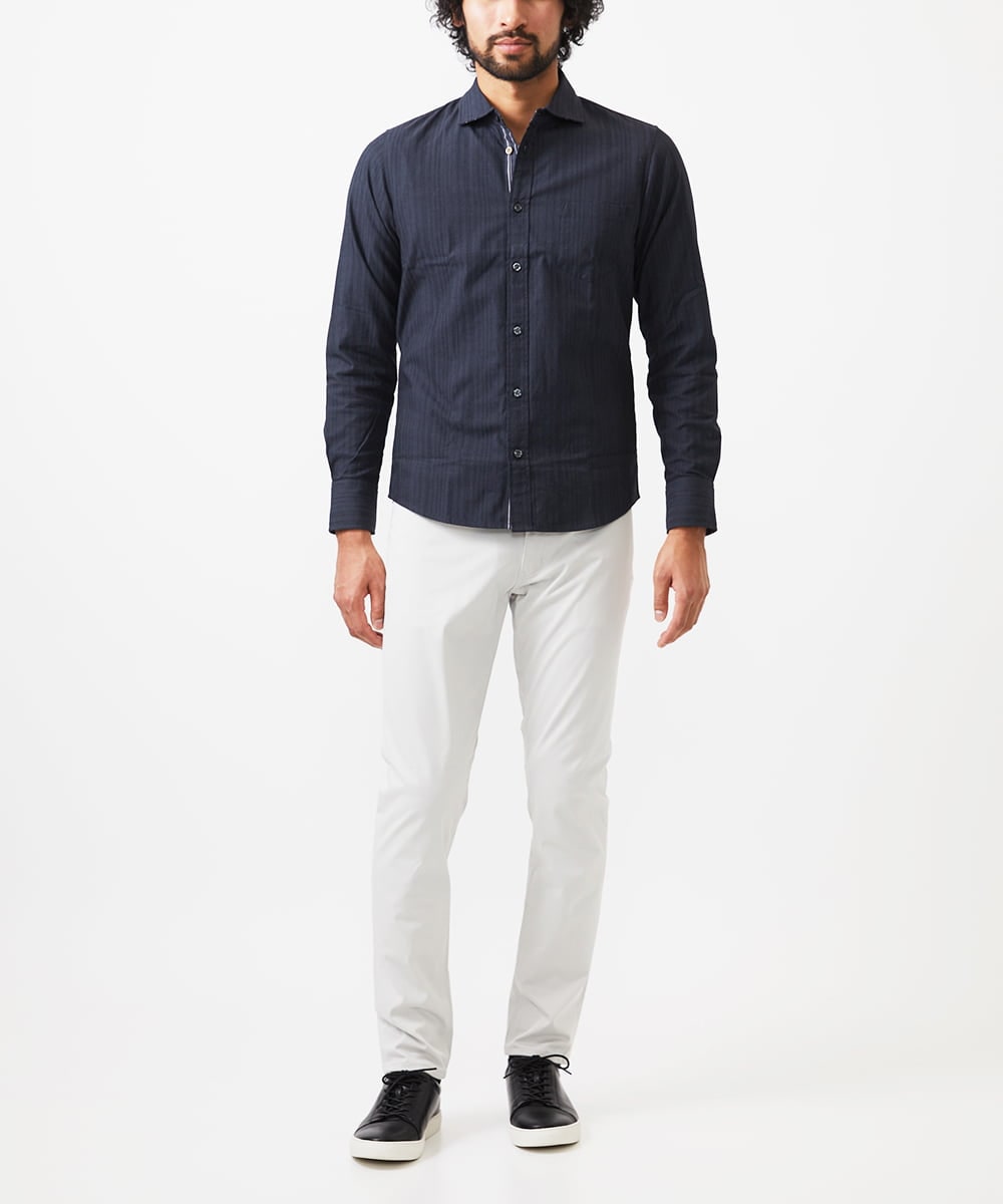 MKLAC04090 MK MICHEL KLEIN HOMME(MKミッシェルクランオム) 【色・サイズ残りわずか】ベーシックストレッチパンツ  アイボリー