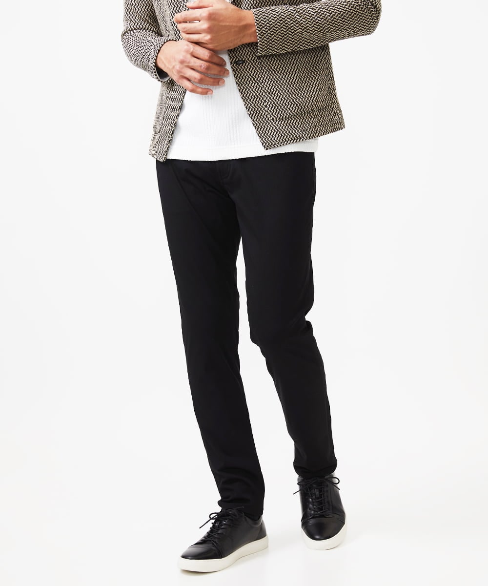 MKLAC04090 MK MICHEL KLEIN HOMME(MKミッシェルクランオム) 【色・サイズ残りわずか】ベーシックストレッチパンツ  ブラック