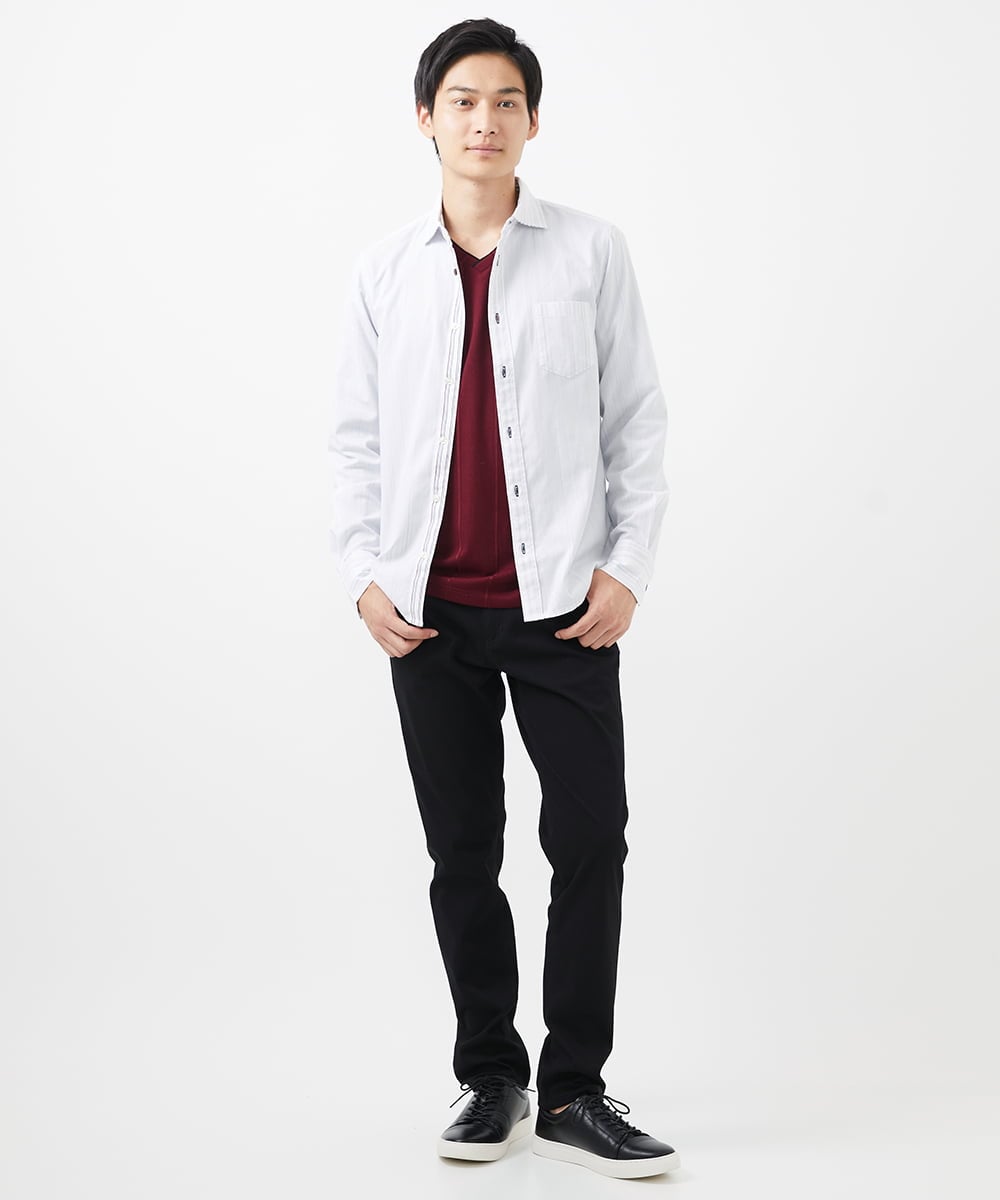 MKLAC04090 MK MICHEL KLEIN HOMME(MKミッシェルクランオム) 【色・サイズ残りわずか】ベーシックストレッチパンツ  ブラック