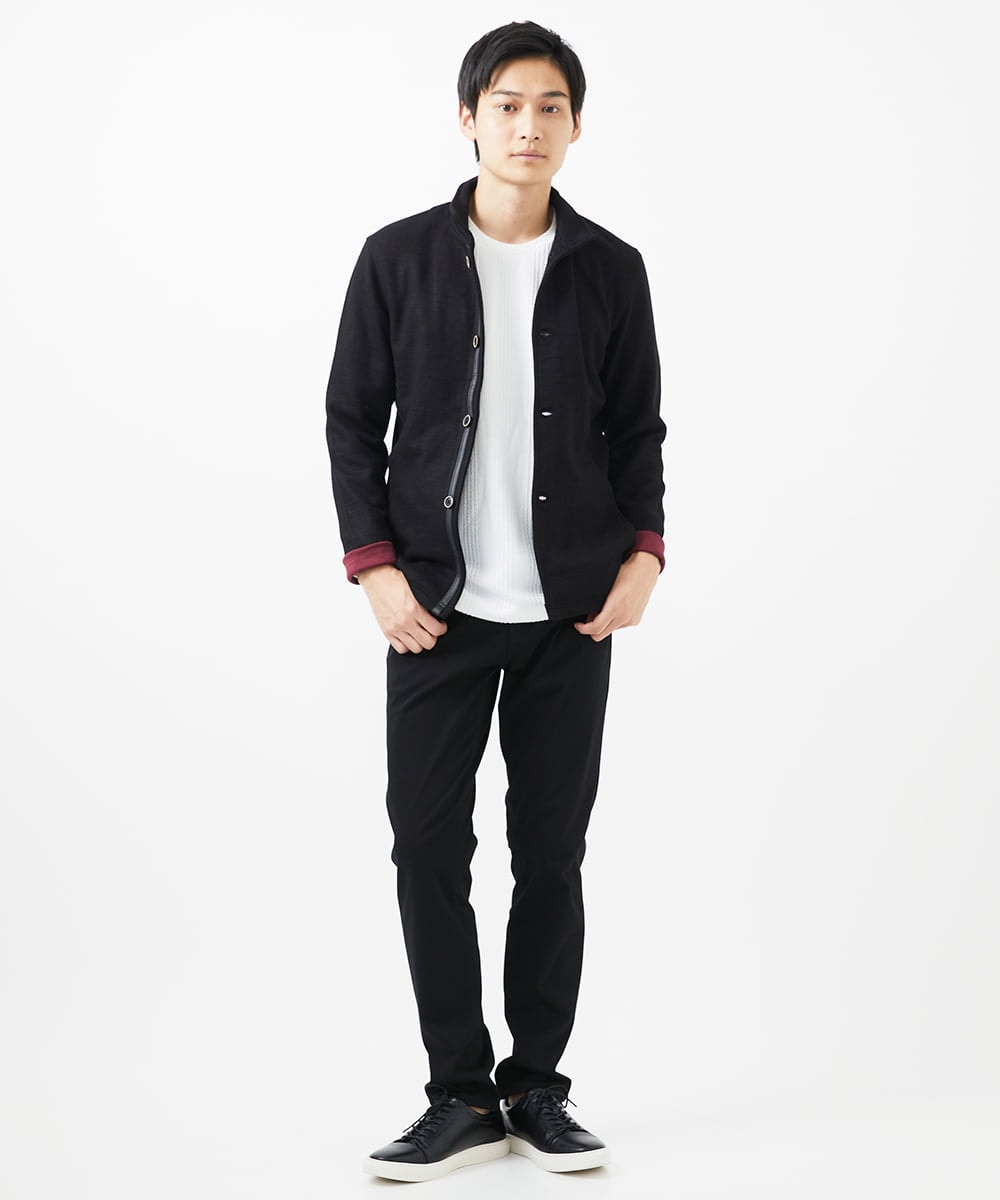 MKLAC04090 MK MICHEL KLEIN HOMME(MKミッシェルクランオム) 【色・サイズ残りわずか】ベーシックストレッチパンツ  ブラック