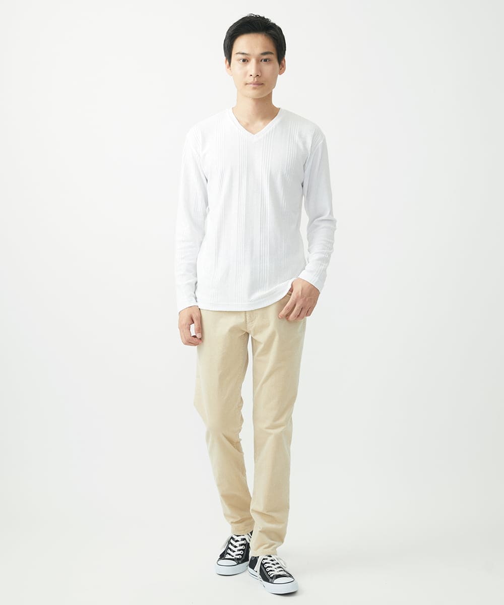 MKLAC11110 MK MICHEL KLEIN HOMME(MKミッシェルクランオム) 【残りわずか/在庫限り】ストレッチコールパンツ アイボリー