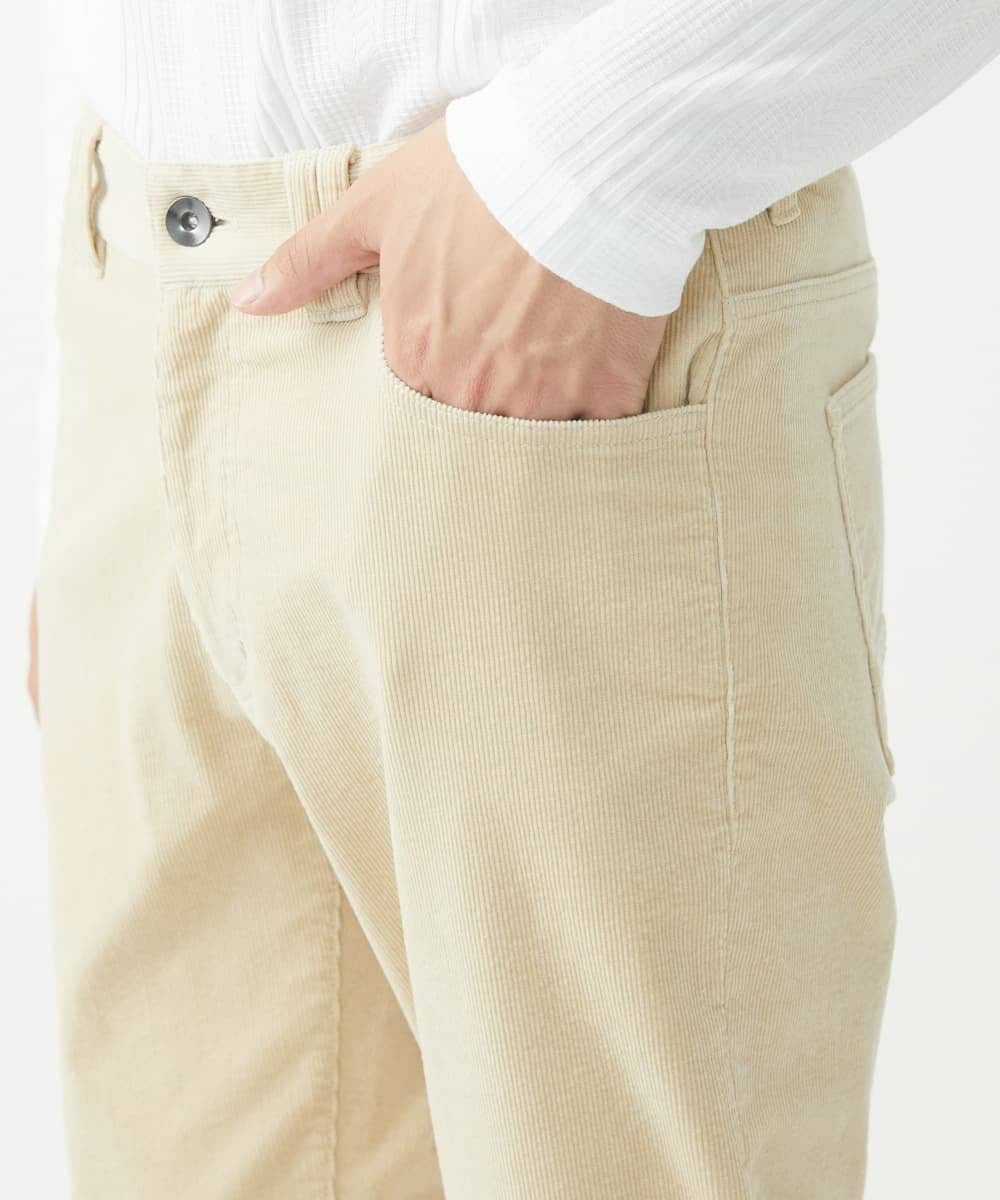 MKLAC11110 MK MICHEL KLEIN HOMME(MKミッシェルクランオム) 【残りわずか/在庫限り】ストレッチコールパンツ アイボリー