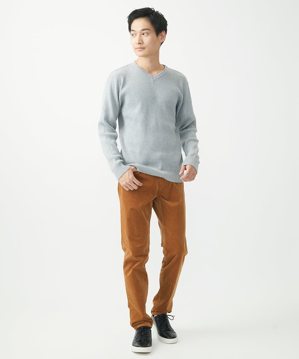 MKLAC11110 MK MICHEL KLEIN HOMME(MKミッシェルクランオム) 【残りわずか/在庫限り】ストレッチコールパンツ ベージュ