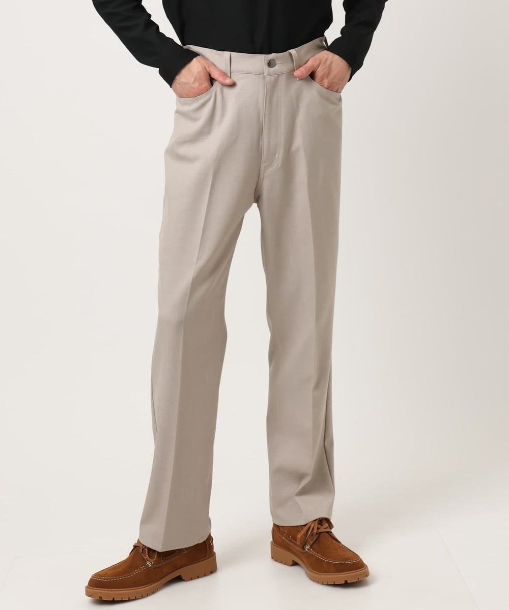 MKLAF14120 MK MICHEL KLEIN HOMME(MKミッシェルクランオム) 【オンオフ兼用】ストレッチワイドスラックス アイボリー