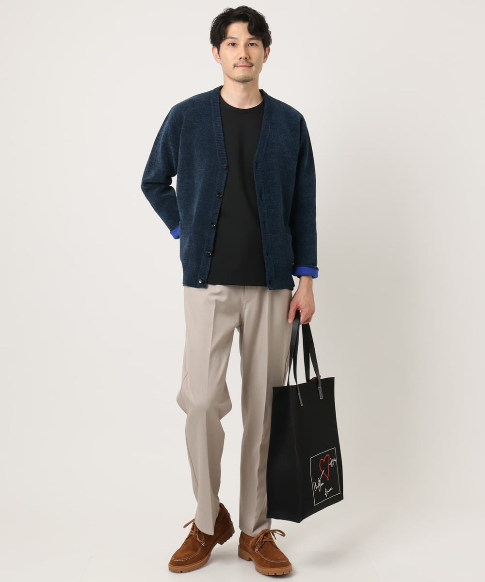 MKLAF14120 MK MICHEL KLEIN HOMME(MKミッシェルクランオム) 【オンオフ兼用】ストレッチワイドスラックス アイボリー