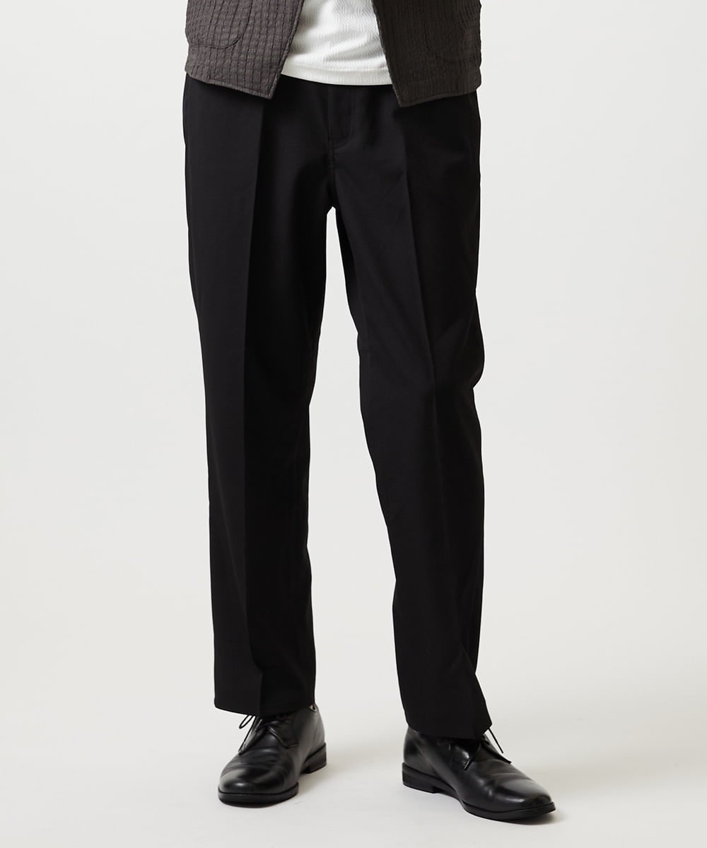 MKLAF14120 MK MICHEL KLEIN HOMME(MKミッシェルクランオム) 【オンオフ兼用】ストレッチワイドスラックス ブラック