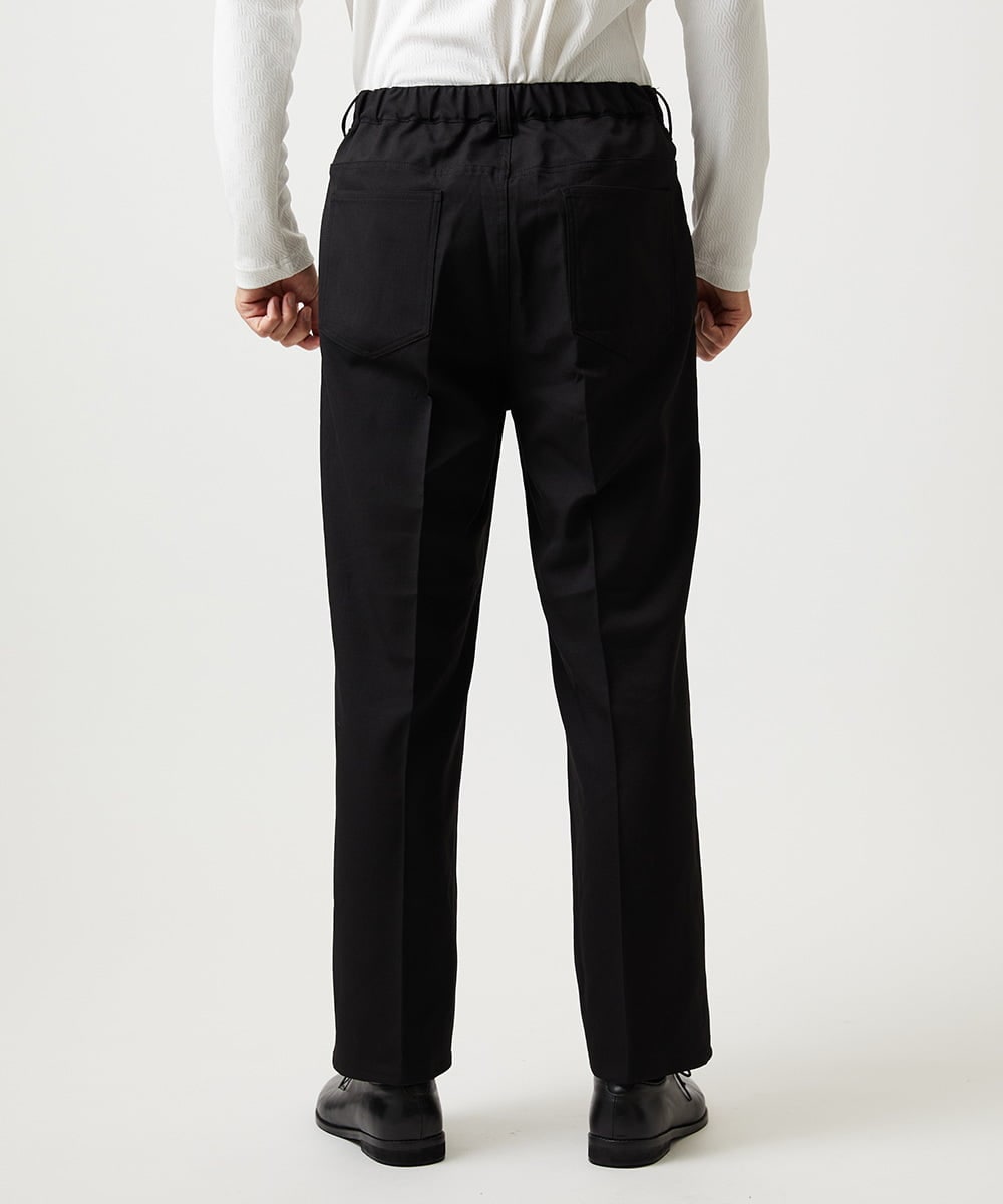 MKLAF14120 MK MICHEL KLEIN HOMME(MKミッシェルクランオム) 【オンオフ兼用】ストレッチワイドスラックス ブラック