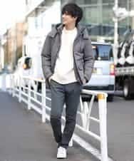 MKLAM65130 MK MICHEL KLEIN HOMME(MKミッシェルクランオム) ソフトサーモサテンストレッチ ダークグレー