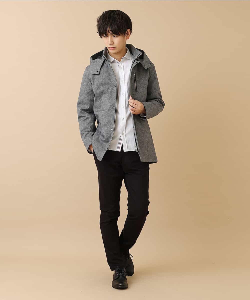 MKLAM65130 MK MICHEL KLEIN HOMME(MKミッシェルクランオム) ソフトサーモサテンストレッチ ブラック