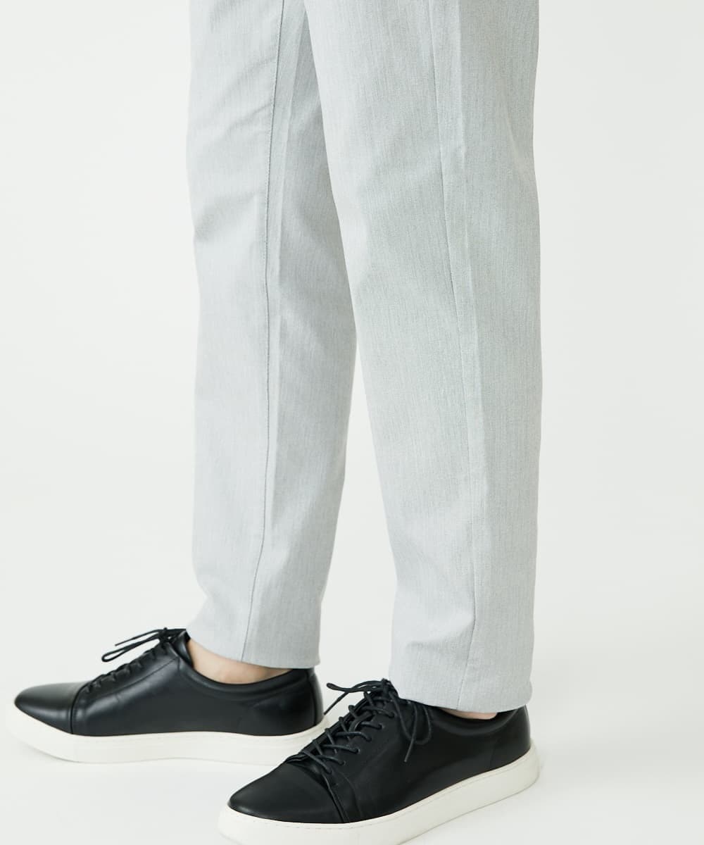 MKLAV57120 MK MICHEL KLEIN HOMME(MKミッシェルクランオム) NEWベーシックパンツ / MAGICストレッチヘリンボーン ライトグレー(91)