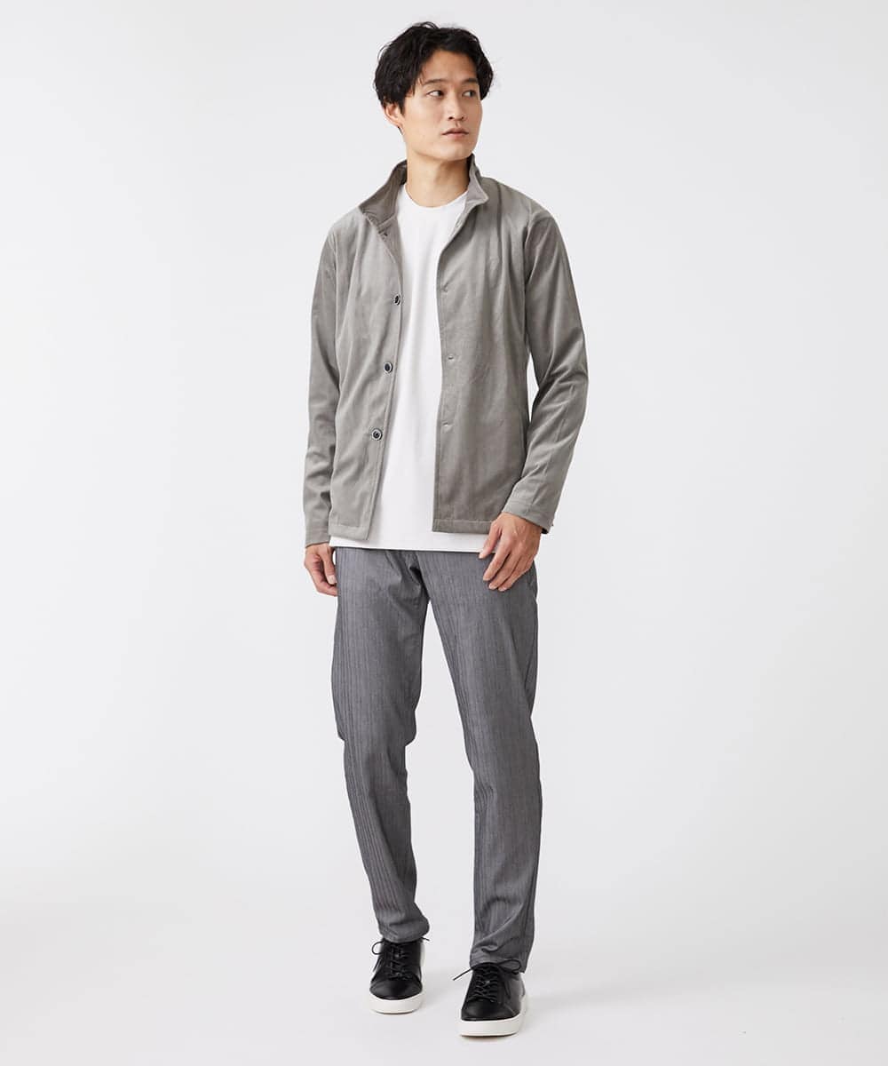 MKLAV57120 MK MICHEL KLEIN HOMME(MKミッシェルクランオム) NEWベーシックパンツ / MAGICストレッチヘリンボーン ダークグレー(93)