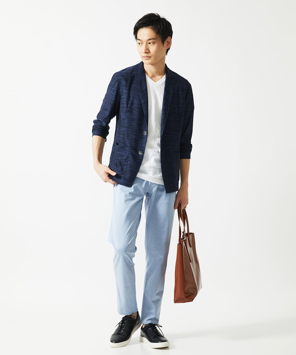 MKLGA51150 MK MICHEL KLEIN HOMME(MKミッシェルクランオム) 【４サイズ／洗える／日本製生地】シルキーモクロディスラックス ブルー
