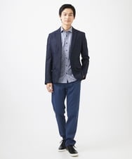 MKLGA56140 MK MICHEL KLEIN HOMME(MKミッシェルクランオム) 【残りわずか/秋春着用可能】RE;NAPES® ピケストレッチパンツ ブルー