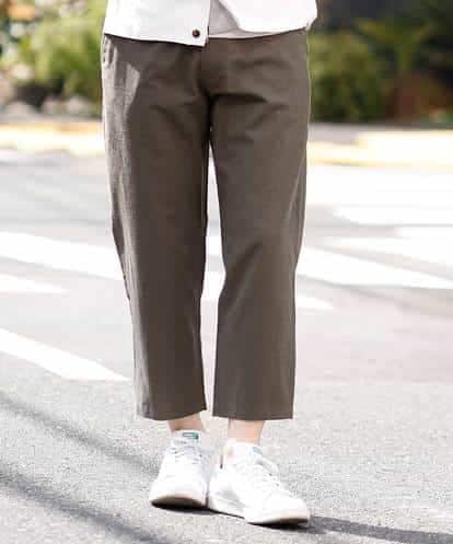 MKLGO12090 MK MICHEL KLEIN HOMME 【麻混 / 清涼感 / リラックス】ウエストシャーリングクロップドパンツ 
