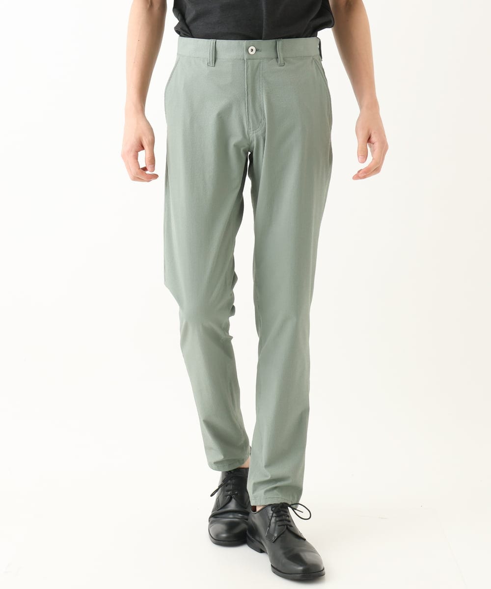 MKLHC01090 MK MICHEL KLEIN HOMME(MKミッシェルクランオム) 【洗える / ストレッチ素材】サッカーストライプパンツ カーキ