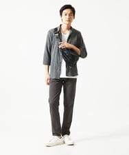 MKLHC01090 MK MICHEL KLEIN HOMME(MKミッシェルクランオム) 【洗える / ストレッチ素材】サッカーストライプパンツ ダークグレー