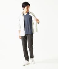 MKLHC01090 MK MICHEL KLEIN HOMME(MKミッシェルクランオム) 【洗える / ストレッチ素材】サッカーストライプパンツ ダークグレー