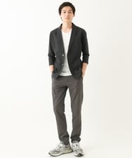 MKLHC01090 MK MICHEL KLEIN HOMME(MKミッシェルクランオム) 【洗える / ストレッチ素材】サッカーストライプパンツ ダークグレー