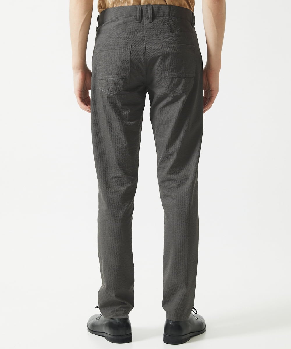 MKLHC01090 MK MICHEL KLEIN HOMME(MKミッシェルクランオム) 【洗える / ストレッチ素材】サッカーストライプパンツ ダークグレー
