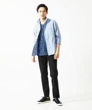 MKLHC01090 MK MICHEL KLEIN HOMME(MKミッシェルクランオム) 【洗える / ストレッチ素材】サッカーストライプパンツ ブラック