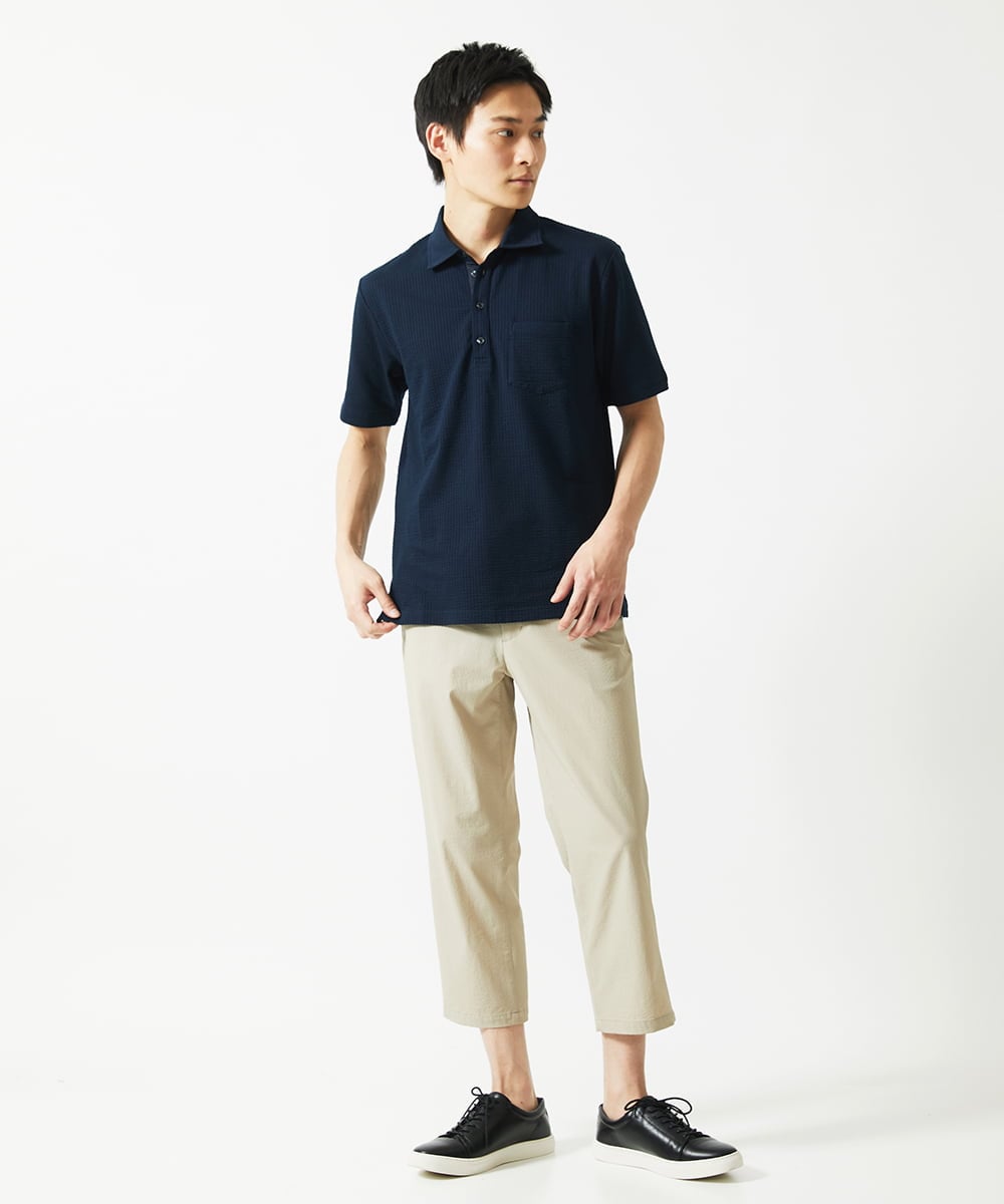MKLHC08090 MK MICHEL KLEIN HOMME(MKミッシェルクランオム) 【洗える / クロップド丈】サッカーストライプ パンツ アイボリー