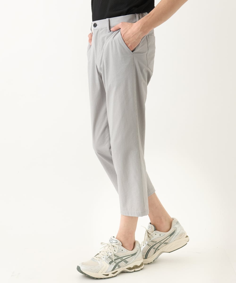 MKLHC08090 MK MICHEL KLEIN HOMME(MKミッシェルクランオム) 【洗える / クロップド丈】サッカーストライプ パンツ グレー