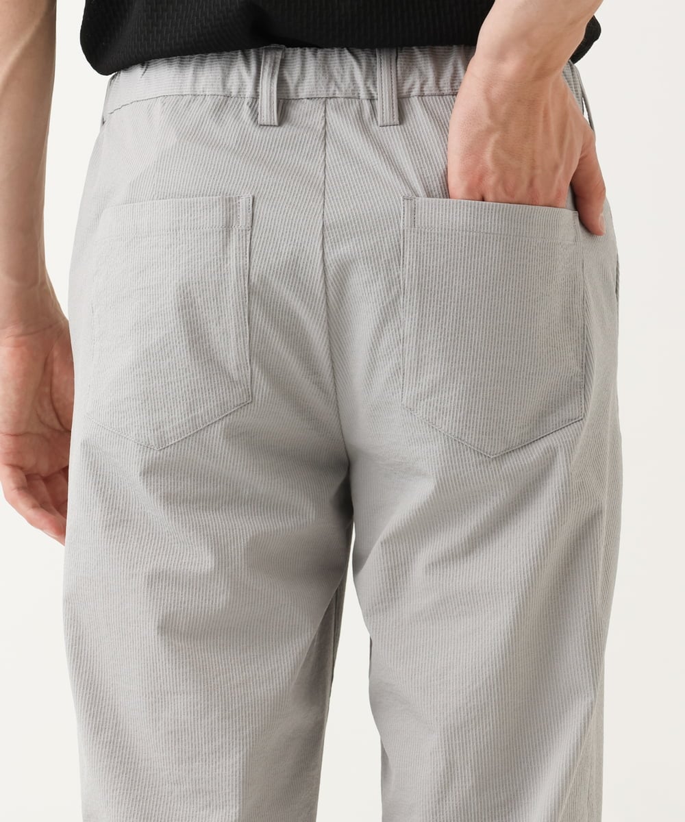 MKLHC08090 MK MICHEL KLEIN HOMME(MKミッシェルクランオム) 【洗える / クロップド丈】サッカーストライプ パンツ グレー