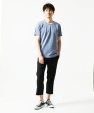 MKLHC08090 MK MICHEL KLEIN HOMME(MKミッシェルクランオム) 【洗える / クロップド丈】サッカーストライプ パンツ ブラック