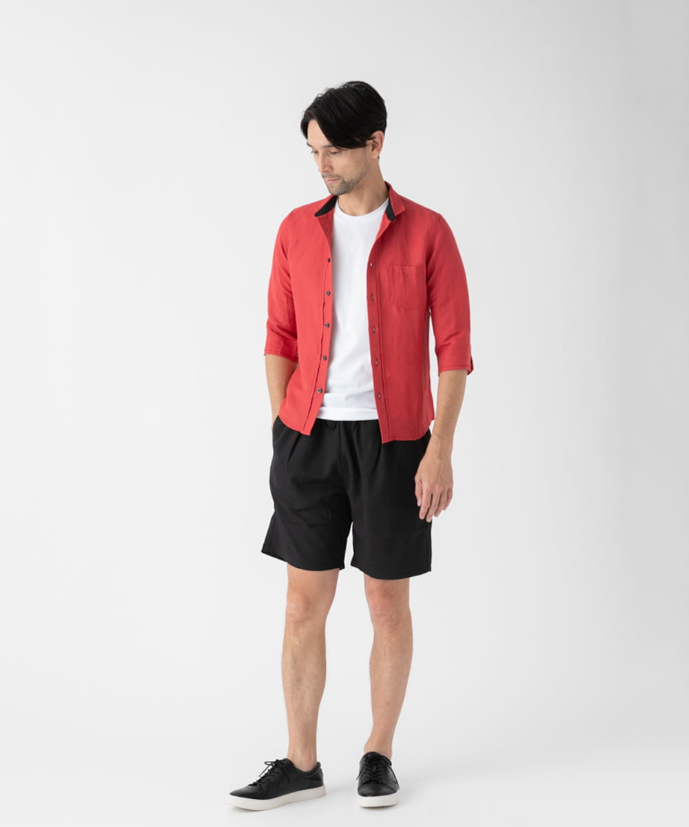 MKLHC83080 MK MICHEL KLEIN HOMME(MKミッシェルクランオム) 【膝上丈/洗える/ウエストゴム】ショーツ ブラック