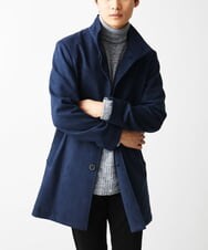 MKUAA52272 MK MICHEL KLEIN HOMME(MKミッシェルクランオム) 【残りわずか／洗える】ポンチスエード スタンドコート ネイビー