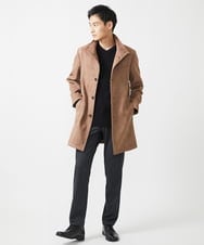 MKUAA52272 MK MICHEL KLEIN HOMME(MKミッシェルクランオム) 【残りわずか／洗える】ポンチスエード スタンドコート ベージュ