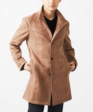 MKUAA52272 MK MICHEL KLEIN HOMME(MKミッシェルクランオム) 【残りわずか／洗える】ポンチスエード スタンドコート ベージュ
