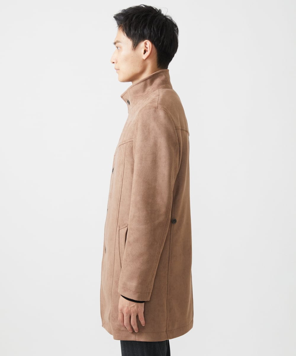 MKUAA52272 MK MICHEL KLEIN HOMME(MKミッシェルクランオム) 【残りわずか／洗える】ポンチスエード スタンドコート ベージュ