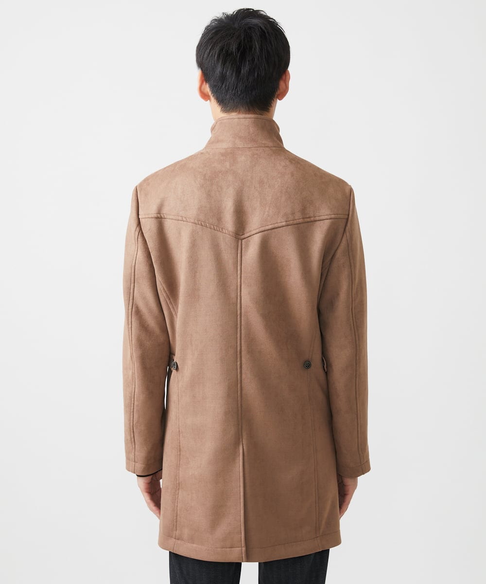 MKUAA52272 MK MICHEL KLEIN HOMME(MKミッシェルクランオム) 【残りわずか／洗える】ポンチスエード スタンドコート ベージュ